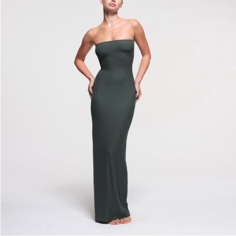 NWT SKIMS Soft Lounge Tube Dress in Deep Sea Small